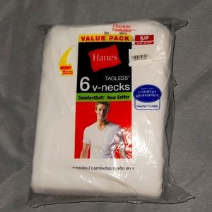 **LAST CHANCE** Hanes 6 pack men's taggless v neck t shirts